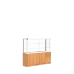 Vitrine, mit Unterschrank, 180 cm hoch, 200x50 cm (B/T), 